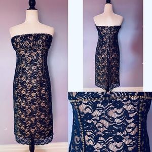 Anthropologie Ruth floral lace silk strapless dress